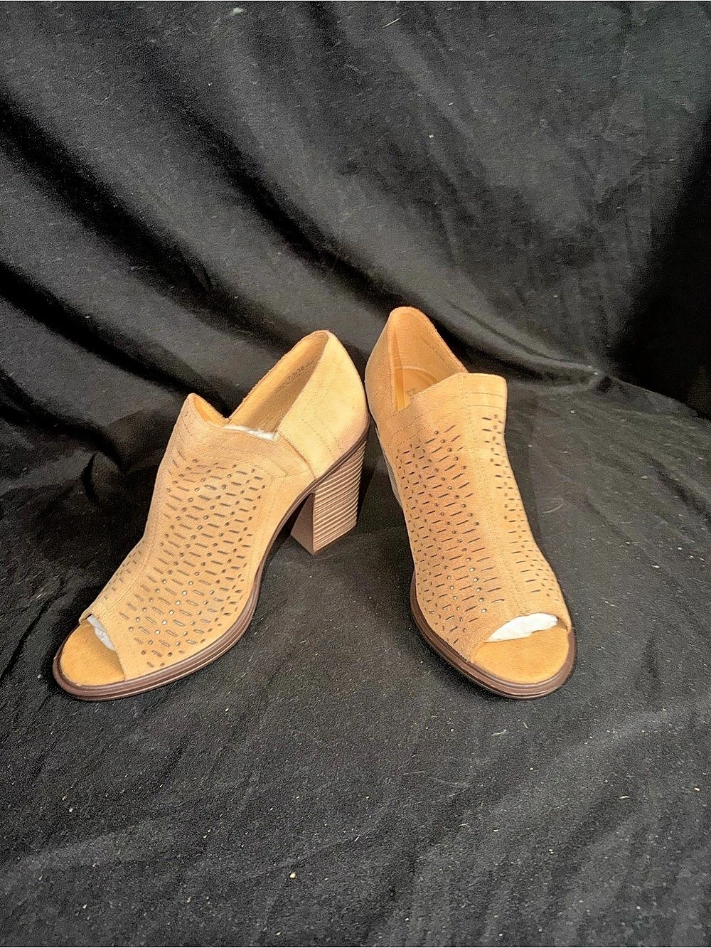 New Dirty Laundry Tessa Suede Perforated Block Heel Shoes, Brown